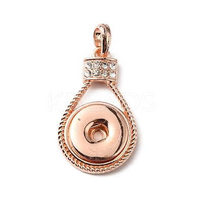Alloy Rhinestone Hang Snap Base Pendant for Interchangeable Snap Charms Jewelry Making FIND-WH0117-41RG-1