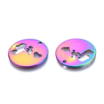 Ion Plating(IP) 201 Stainless Steel Pendants STAS-N098-073M-1