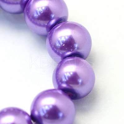 Baking Paint Pearlized Glass Pearl Round Bead Strands HY-Q003-10mm-27-1