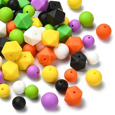 Halloween Theme 100Pcs 18 Styles Silicone Beads SIL-CJ0002-36-1