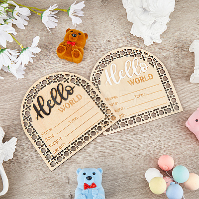 2Pcs 2 Colors Wooden Baby Photo Props DJEW-CP0001-32-1