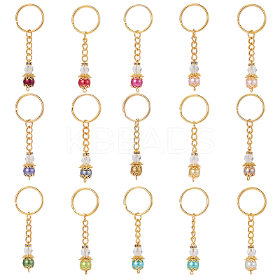 2 Sets Baptism Beaded Glass Pearl Angel Keychain KEYC-PH0001-74-1