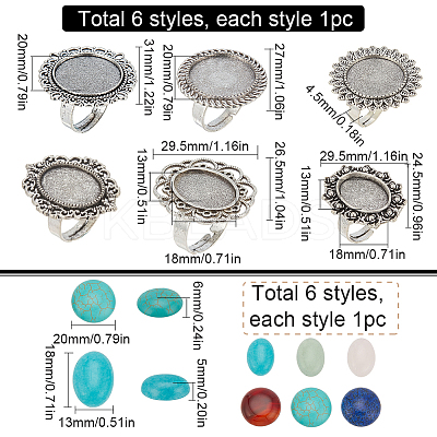 DIY Gemstone Finger Ring Making Kit DIY-SC0022-51-1