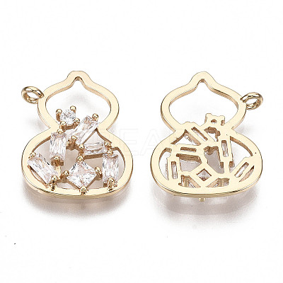 Brass Micro Pave Cubic Zirconia Pendants KK-R111-070-B01-1
