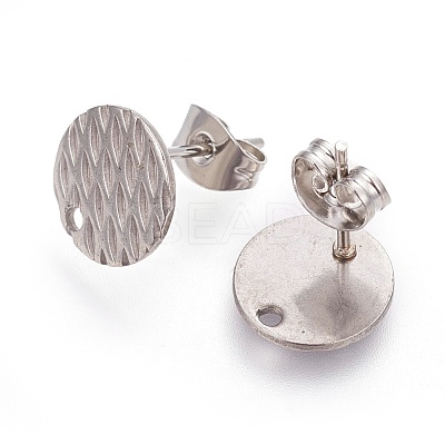 Non-Tarnish 304 Stainless Steel Ear Stud Findings STAS-O119-16A-P-1