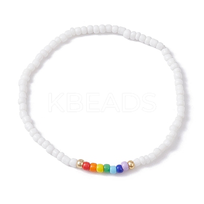 Glass Seed Beaded Stretch Bracelets BJEW-JB09976-1