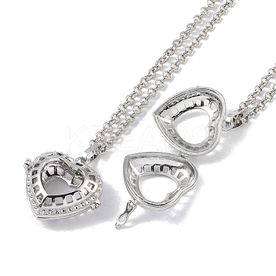 Brass Rhinestone Pendant Necklaces NJEW-G089-16J-P-1