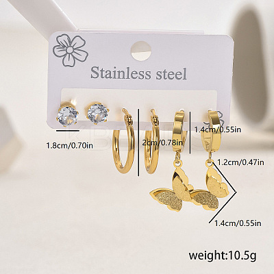 Stainless Steel Butterfly Earrings Sets NG9755-1