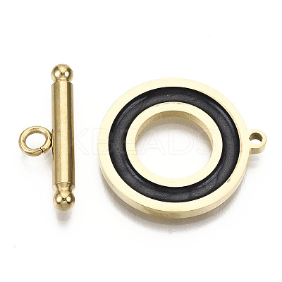 201 Stainless Steel Toggle Clasps X-STAS-R115-14B-G-1