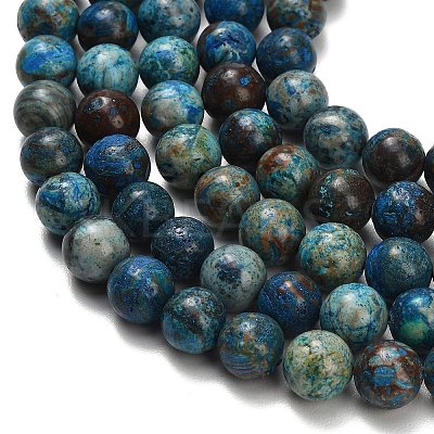 Natural Chrysocolla Beads Strands G-C289-B02-10mm-1