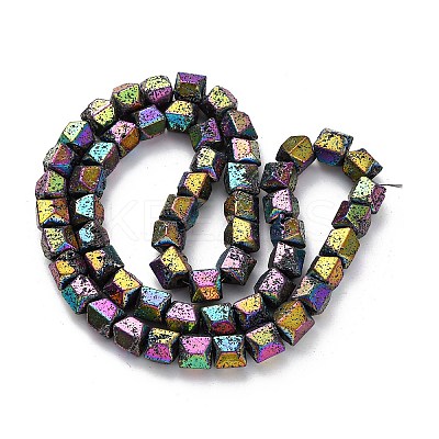 Electroplated Natural Lava Rock Beads Strands G-A256-D01-01H-1