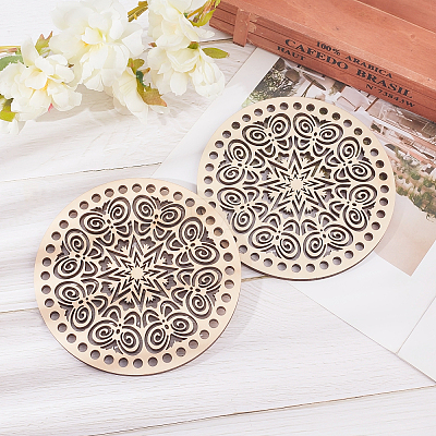 Wooden Basket Bottoms AJEW-WH0129-07B-1