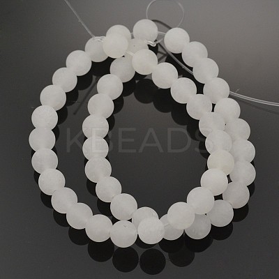 Natural White Jade Round Beads Strands G-D662-10mm-1