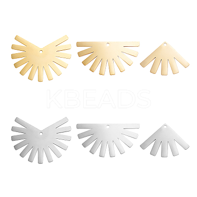 12Pcs 3 Style 2 Colors 201 Stainless Steel Pendants STAS-BC0002-65-1