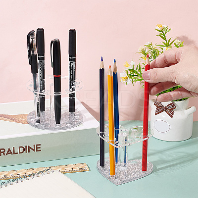 2Pcs 2 Style Acrylic Nail Art Brush Pen Holder Stand MRMJ-PH0001-67B-1
