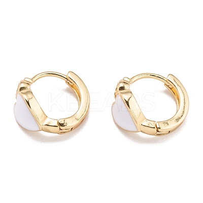 Brass Micro Pave Clear Cubic Zirconia Huggie Hoop Earrings EJEW-P187-A-1