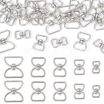 25Pcs 5 Styles Zinc Alloy Swivel Clasps FIND-TA0008-31-1