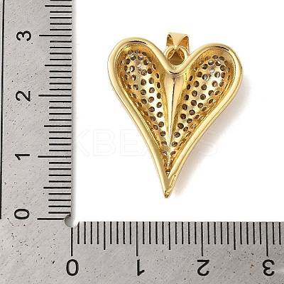 Rack Plating Brass Micro Pave Clear Cubic Zirconia Perdants KK-C067-03G-1