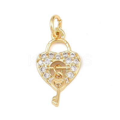 Brass Micro Pave Cubic Zirconia Charms KK-G544-13G-1