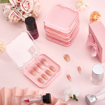 9Pcs Plastic Fake Nail Tips Storage Box CON-SP0001-15A-1