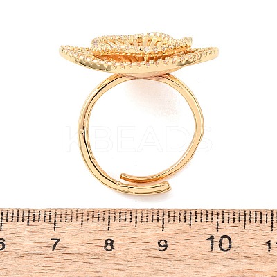 Brass Micro Pave Clear Cubic Zirconia Cuff Ring Components KK-G551-06G-1