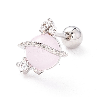 Planet Cat Eye Stud Earrings for Women EJEW-A065-02P-1