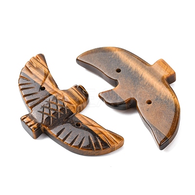 Natural Tiger Eye Carved Big Pendants G-A288-01F-1