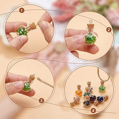 DIY Apple Shape Wish Bottle Pendant Decorations Making Kit DIY-DC0001-72-1