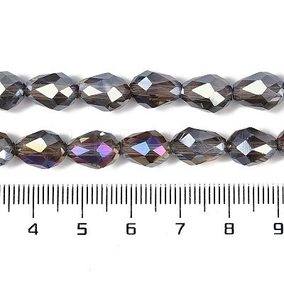 Transparent Electroplate Glass Beads Strands EGLA-N013-T8mm-B27-1