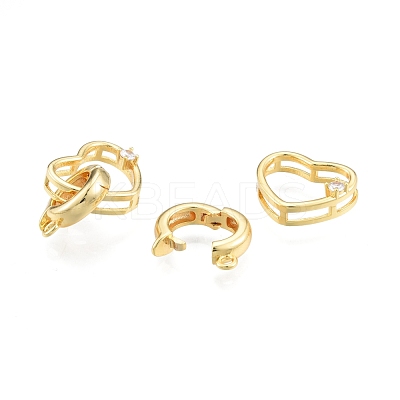 Brass Pave Clear Cubic Zirconia Fold Over Clasps KK-A165-02G-1