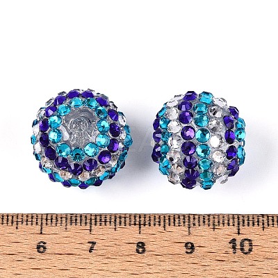 Acrylic with Resin Rhinestone Beads OACR-T030-21A-1