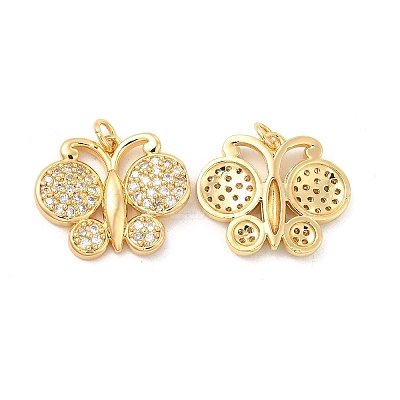 Brass Micro Pave Cubic Zirconia Pendants KK-H441-21G-1