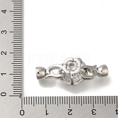 Brass Micro Pave Clear Cubic Zirconia Fold Over Clasps KK-H480-32P-1