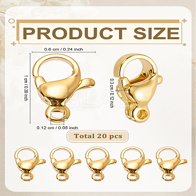20Pcs 304 Stainless Steel Lobster Claw Clasps STAS-LP0005-05-1