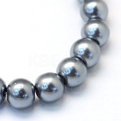 Baking Paint Pearlized Glass Pearl Round Bead Strands HY-Q003-6mm-12-1