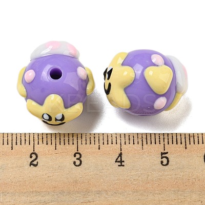 Hand Painted Opaque Acrylic with Enamel Beads LS-MACR-D031-04C-1