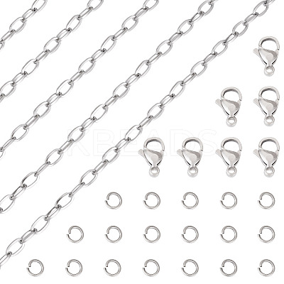 DIY Stainless Steel Paperclip Chains Necklaces Making Kits DIY-TA0011-23P-02-1