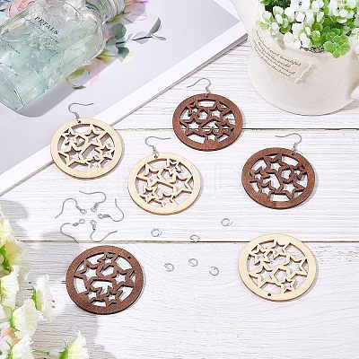 DIY Wooden Dangle Earring Making Kits DIY-FH0002-82-1