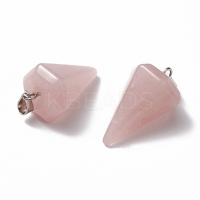 Cone/Spike/Pendulum Natural Rose Quartz Stone Pendants G-R278-82-1