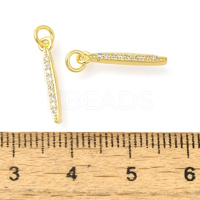 Leaf Rack Plating Brass Micro Pave Cubic Zirconia Pendants KK-S396-15-1