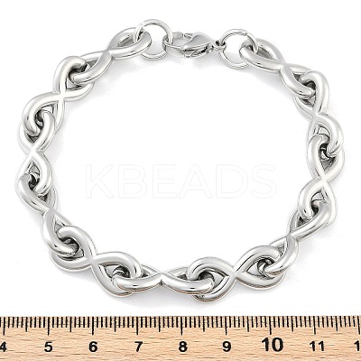 304 Stainless Steel Infinity Link Chain Bracelets for Women Men BJEW-F488-53C-P-1