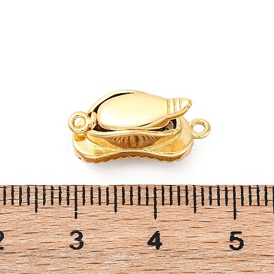 Brass Micro Pave Clear Cubic Zirconia Box Clasps KK-P291-25G-1