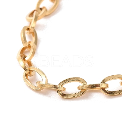 PVD Vacuum Plating 304 Stainless Steel Cable Chain Bracelet for Men Women BJEW-E031-05D-G-1