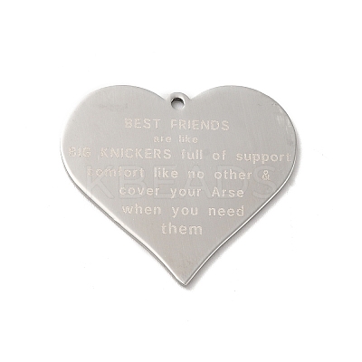 Non-Tarnish 304 Stainless Steel Pendants STAS-D048-02P-1