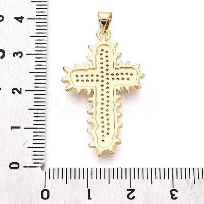 Brass Micro Pave Clear Cubic Zirconia Pendants KK-N268-90G-1