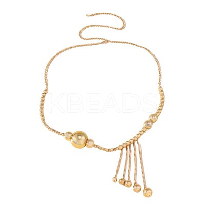 Alloy and CCB Plastic Ball Tassel Waist Belly Chains FS-WG3B010-01-1