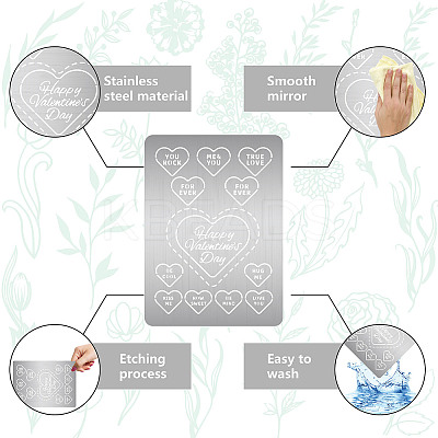 Valentine's Day Stainless Steel Metal Cutting Dies Stencils DIY-WH0289-090-1