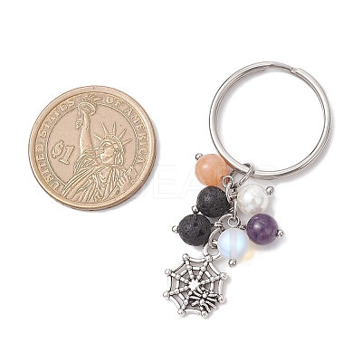 12Pcs Mixed Stone Keychains KEYC-JKC01306-1