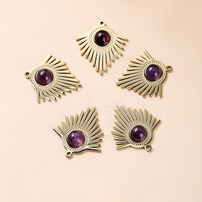Bohemia Style Natural Amethyst Pendants LS-BOHO-PW0001-060D-02-1