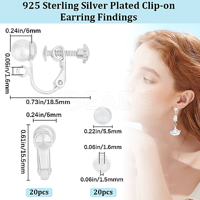 20Pcs Brass Clip-on Earring Findings KK-BBC0013-04-1